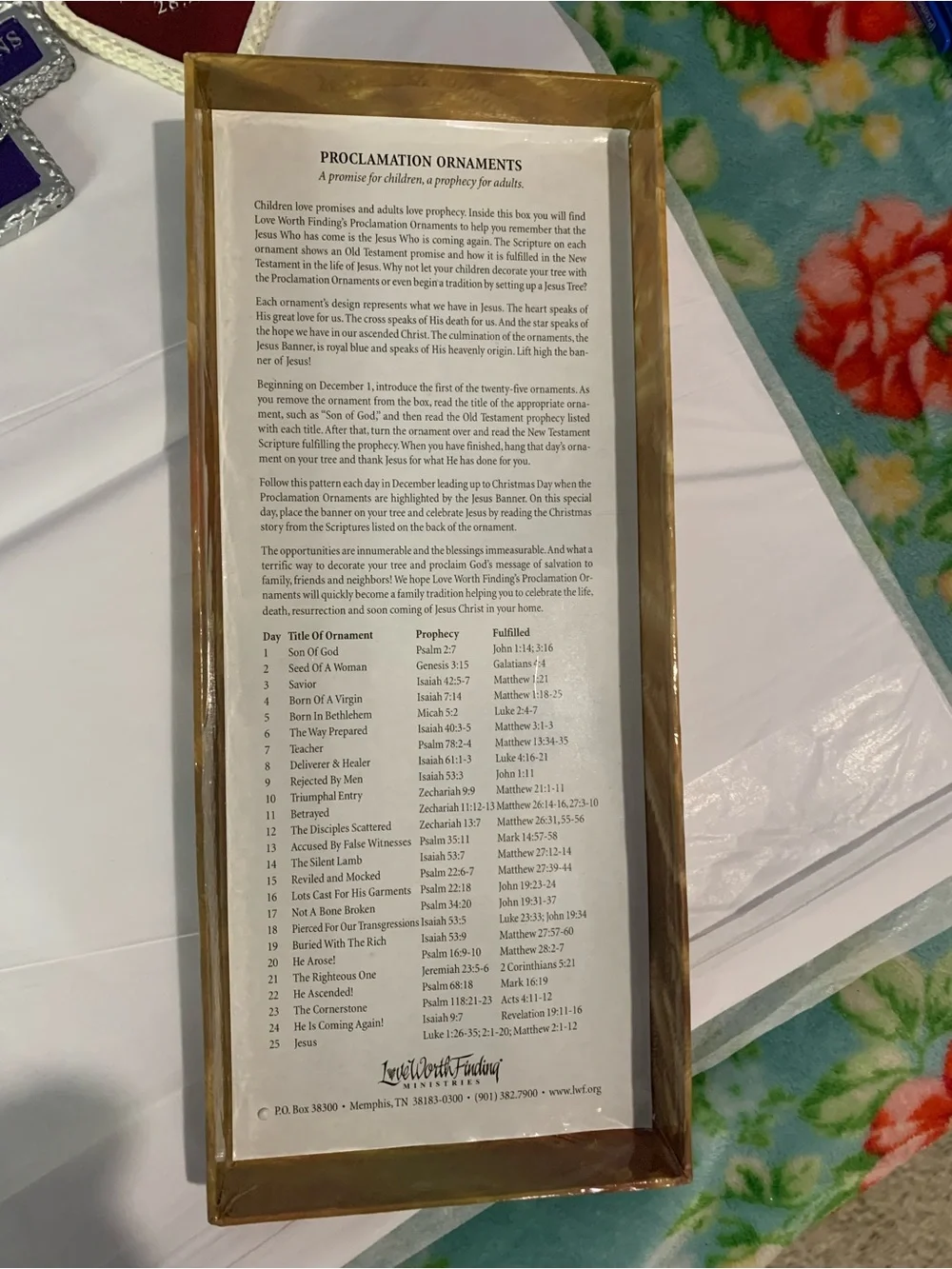 Proclamation Advent Countdown Ornament Collection Set 25
